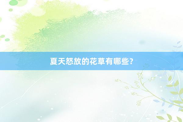 夏天怒放的花草有哪些？